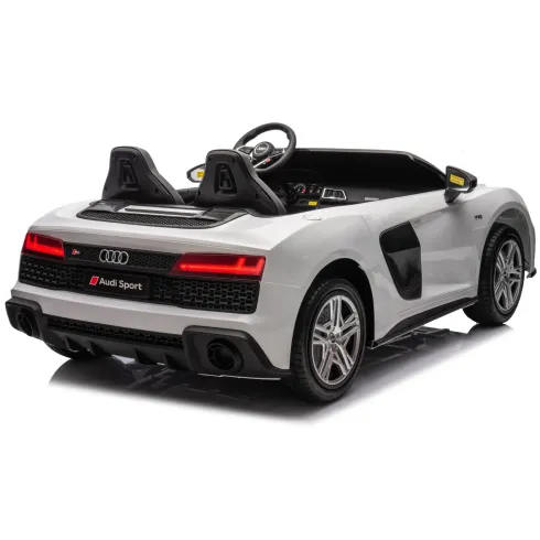 Auto Elettrica per Bambini Audi R8 Big 24V Bianco con Sedile in Pelle