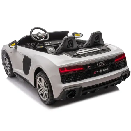 Auto Elettrica per Bambini Audi R8 Big 24V Bianco con Sedile in Pelle