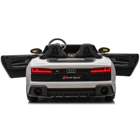 Auto Elettrica per Bambini Audi R8 Big 24V Bianco con Sedile in Pelle