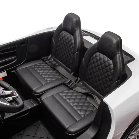 Auto Elettrica per Bambini Audi R8 Big 24V Bianco con Sedile in Pelle