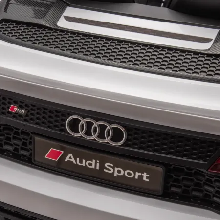 Auto Elettrica per Bambini Audi R8 Big 24V Bianco con Sedile in Pelle
