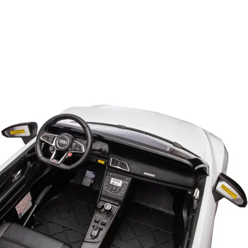 Auto Elettrica per Bambini Audi R8 Big 24V Bianco con Sedile in Pelle