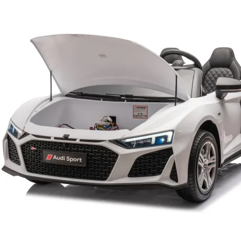 Auto Elettrica per Bambini Audi R8 Big 24V Bianco con Sedile in Pelle