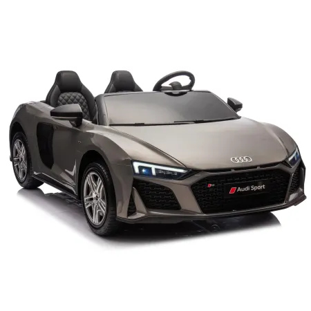 Auto Elettrica per Bambini Audi R8 Big 24V Grigio con Sedile in Pelle