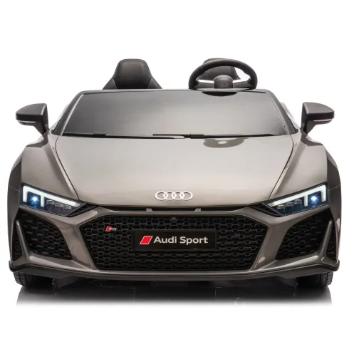 Auto Elettrica per Bambini Audi R8 Big 24V Grigio con Sedile in Pelle