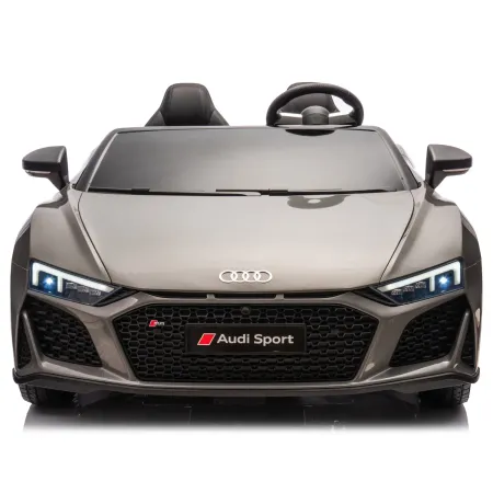 Auto Elettrica per Bambini Audi R8 Big 24V Grigio con Sedile in Pelle