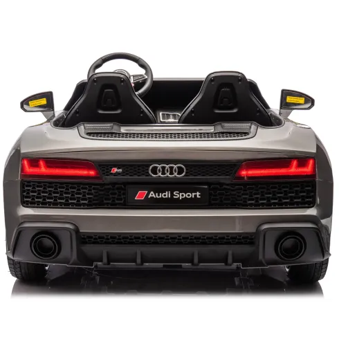 Auto Elettrica per Bambini Audi R8 Big 24V Grigio con Sedile in Pelle