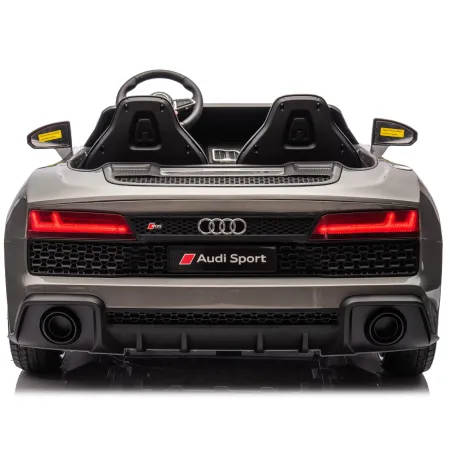 Auto Elettrica per Bambini Audi R8 Big 24V Grigio con Sedile in Pelle