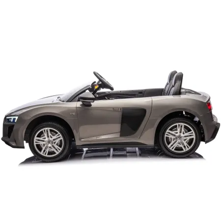 Auto Elettrica per Bambini Audi R8 Big 24V Grigio con Sedile in Pelle