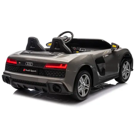 Auto Elettrica per Bambini Audi R8 Big 24V Grigio con Sedile in Pelle