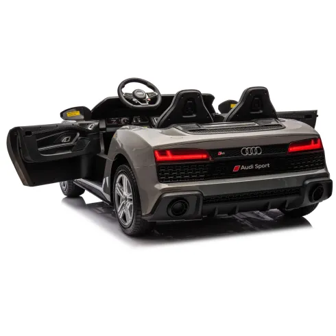 Auto Elettrica per Bambini Audi R8 Big 24V Grigio con Sedile in Pelle