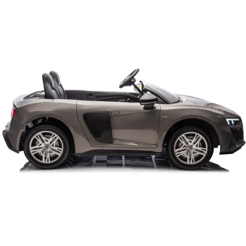 Auto Elettrica per Bambini Audi R8 Big 24V Grigio con Sedile in Pelle