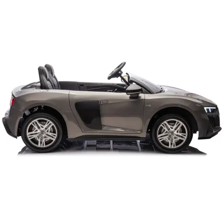 Auto Elettrica per Bambini Audi R8 Big 24V Grigio con Sedile in Pelle