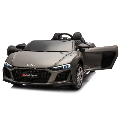 Auto Elettrica per Bambini Audi R8 Big 24V Grigio con Sedile in Pelle