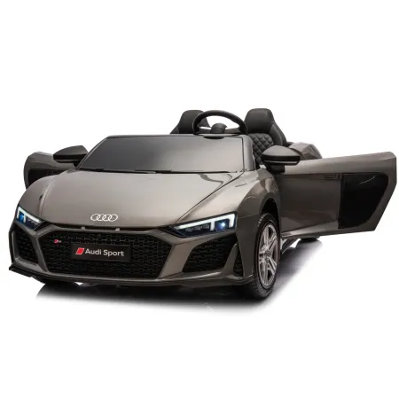 Auto Elettrica per Bambini Audi R8 Big 24V Grigio con Sedile in Pelle