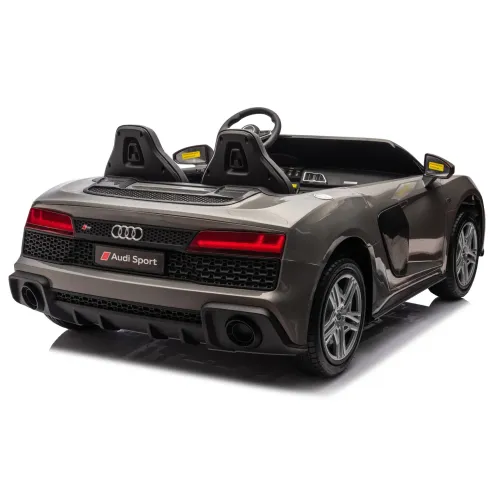 Auto Elettrica per Bambini Audi R8 Big 24V Grigio con Sedile in Pelle