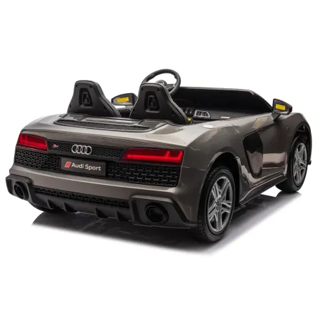 Auto Elettrica per Bambini Audi R8 Big 24V Grigio con Sedile in Pelle
