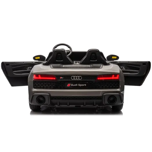 Auto Elettrica per Bambini Audi R8 Big 24V Grigio con Sedile in Pelle