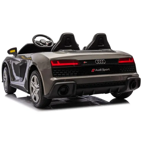Auto Elettrica per Bambini Audi R8 Big 24V Grigio con Sedile in Pelle