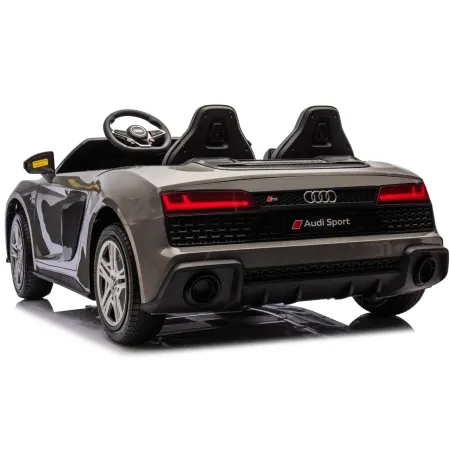 Auto Elettrica per Bambini Audi R8 Big 24V Grigio con Sedile in Pelle