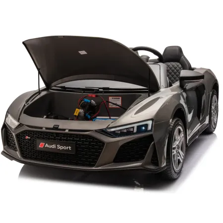 Auto Elettrica per Bambini Audi R8 Big 24V Grigio con Sedile in Pelle
