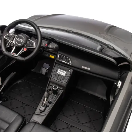 Auto Elettrica per Bambini Audi R8 Big 24V Grigio con Sedile in Pelle