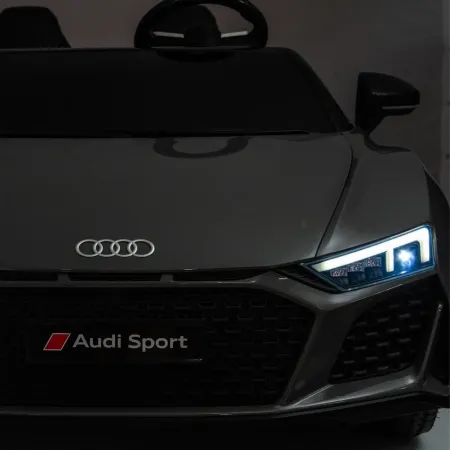 Auto Elettrica per Bambini Audi R8 Big 24V Grigio con Sedile in Pelle