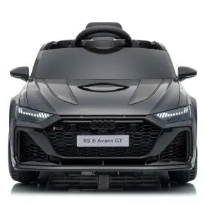 Auto Elettrica Bambini Audi RS6 GT Nero 12V con LED Radiocomando 2