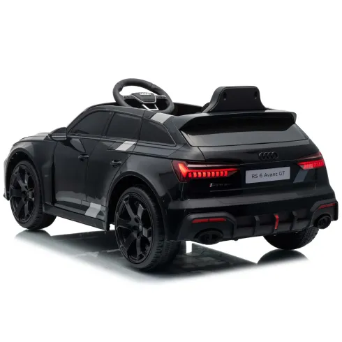 Auto Elettrica Bambini Audi RS6 GT Nero 12V con LED Radiocomando