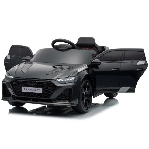 Auto Elettrica Bambini Audi RS6 GT Nero 12V con LED Radiocomando