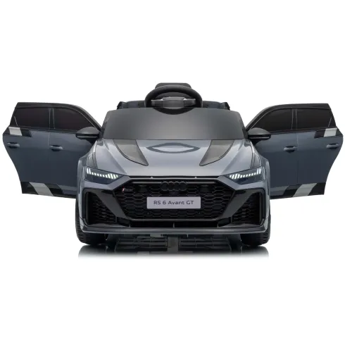 Auto Elettrica Bambini Audi RS6 GT Grigio 12V con LED Radiocomando