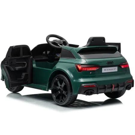 Auto Elettrica Bambini Audi RS6 GT Verde 12V con LED Radiocomando