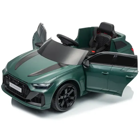 Auto Elettrica Bambini Audi RS6 GT Verde 12V con LED Radiocomando