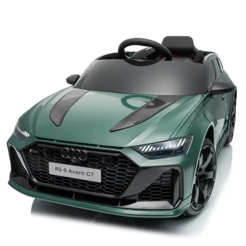 Auto Elettrica Bambini Audi RS6 GT Verde 12V con LED Radiocomando