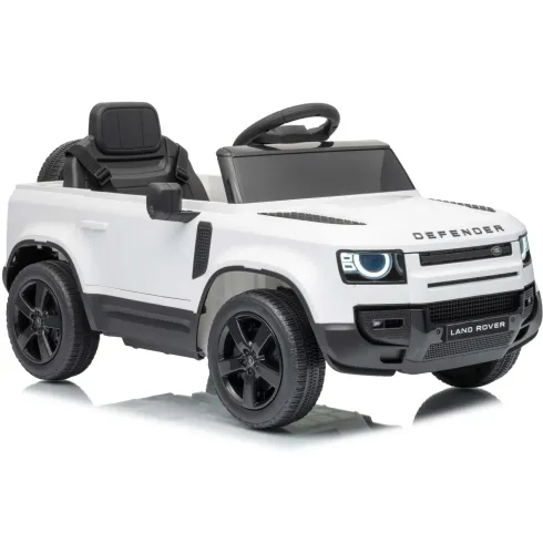 Defender Small Macchina Elettrica per Bambini 12V Bianco MP3 Luci LED