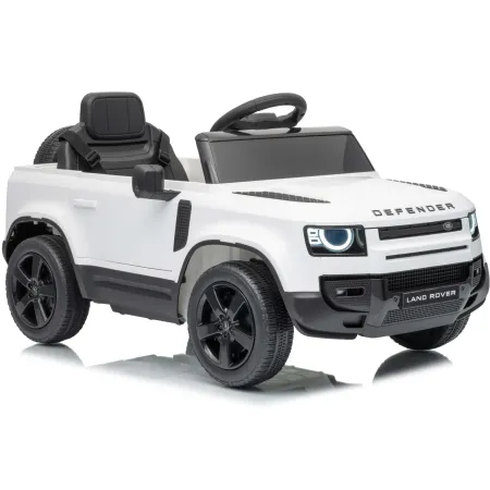 Defender Small Macchina Elettrica per Bambini 12V Bianco MP3 Luci LED