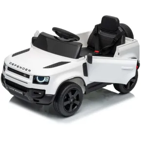 Defender Small Macchina Elettrica per Bambini 12V Bianco MP3 Luci LED 2