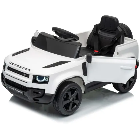 Defender Small Macchina Elettrica per Bambini 12V Bianco MP3 Luci LED