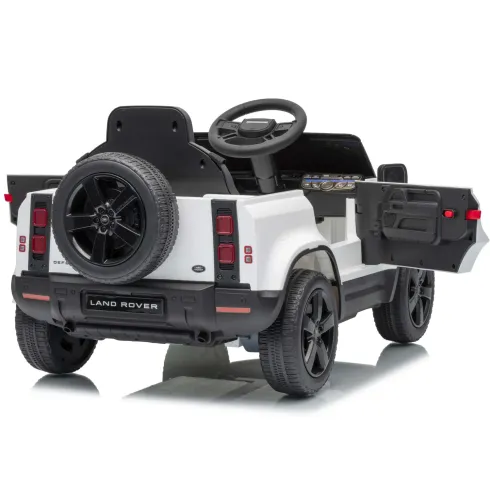 Defender Small Macchina Elettrica per Bambini 12V Bianco MP3 Luci LED