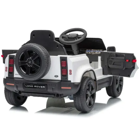 Defender Small Macchina Elettrica per Bambini 12V Bianco MP3 Luci LED