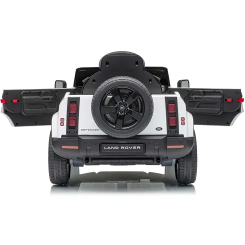 Defender Small Macchina Elettrica per Bambini 12V Bianco MP3 Luci LED