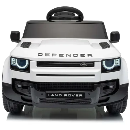 Defender Small Macchina Elettrica per Bambini 12V Bianco MP3 Luci LED