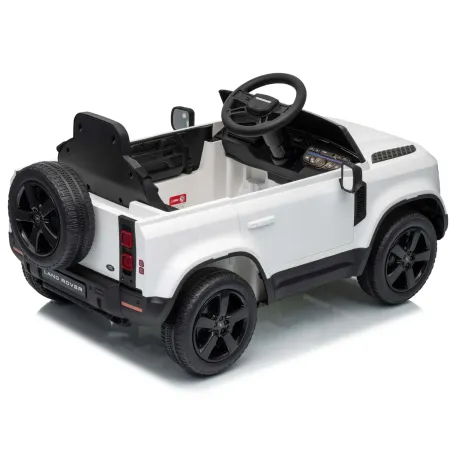 Defender Small Macchina Elettrica per Bambini 12V Bianco MP3 Luci LED