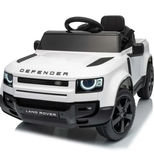 Defender Small Macchina Elettrica per Bambini 12V Bianco MP3 Luci LED
