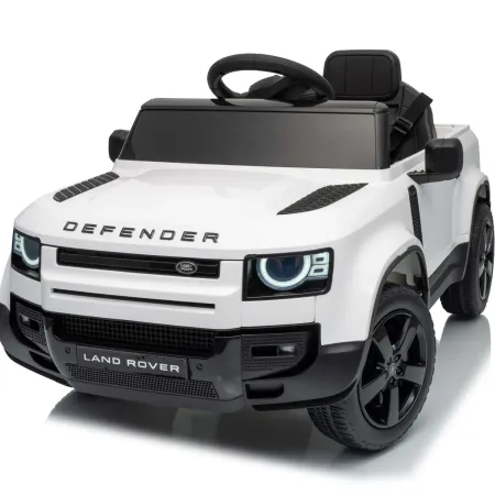Defender Small Macchina Elettrica per Bambini 12V Bianco MP3 Luci LED