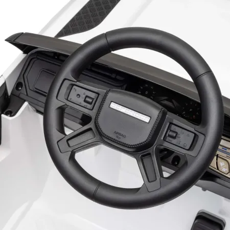 Defender Small Macchina Elettrica per Bambini 12V Bianco MP3 Luci LED