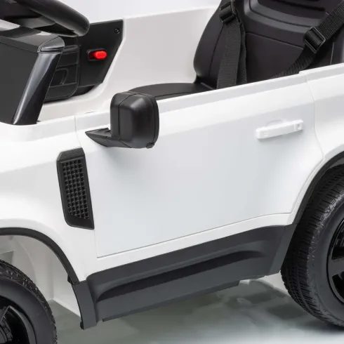 Defender Small Macchina Elettrica per Bambini 12V Bianco MP3 Luci LED