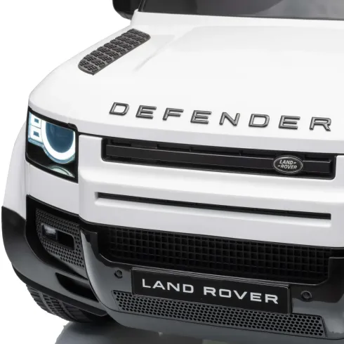 Defender Small Macchina Elettrica per Bambini 12V Bianco MP3 Luci LED