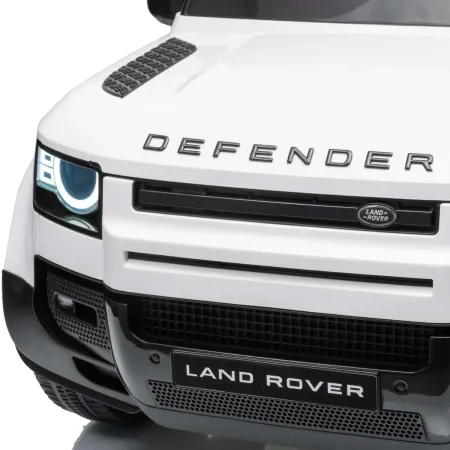 Defender Small Macchina Elettrica per Bambini 12V Bianco MP3 Luci LED