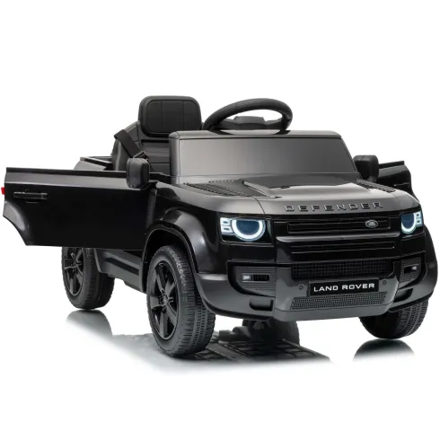 Defender Small Macchina Elettrica per Bambini 12V Nero MP3 Luci LED